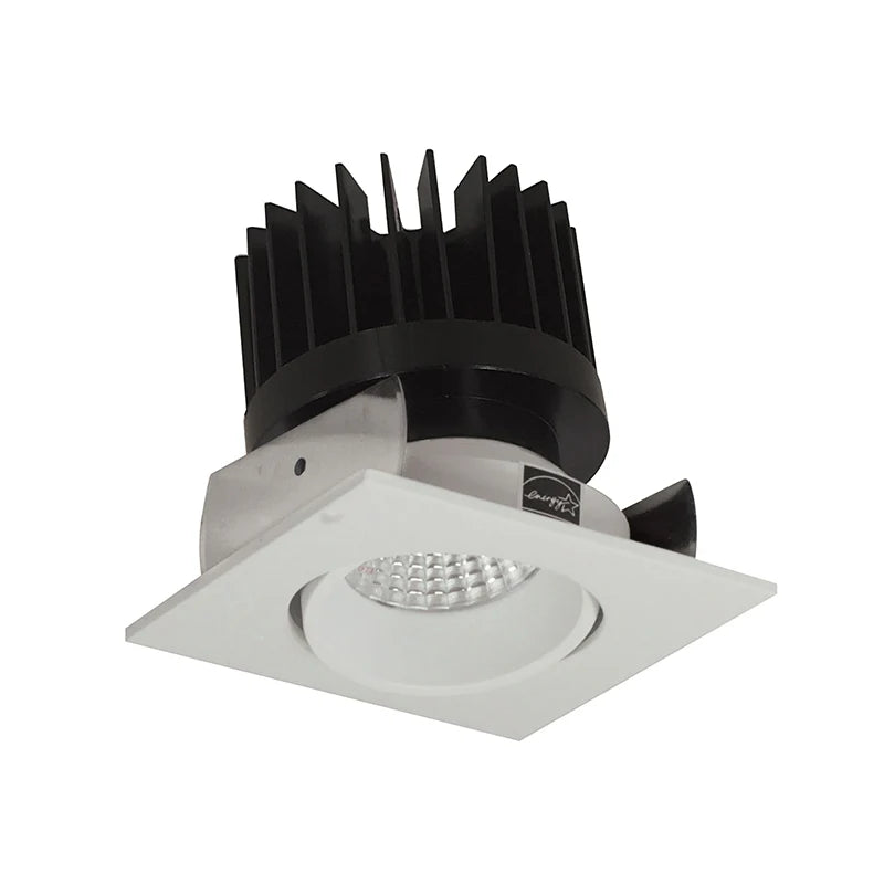 Nora Lighting NIOB-2SCCDXWW/HL 2" Iolite Square Adjustable Cone Reflector Trim - CCT: Comfort Dim - 28W - Reflector Finish: White - Flange Finish: White