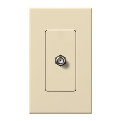 Lutron NT-CJ-BE Nova T Coaxial Cable Jack - F-Style - 75 Ohm Cable - Single Gang Wall Plate - Finish: Matte Beige