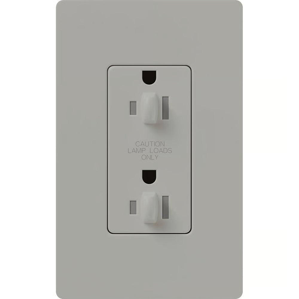 Lutron NTR-20-DDTR-GR Architectural 20A Dual Dimming - Tamper Resistant - Duplex Receptacle - 125V - Finish: Matte Gray