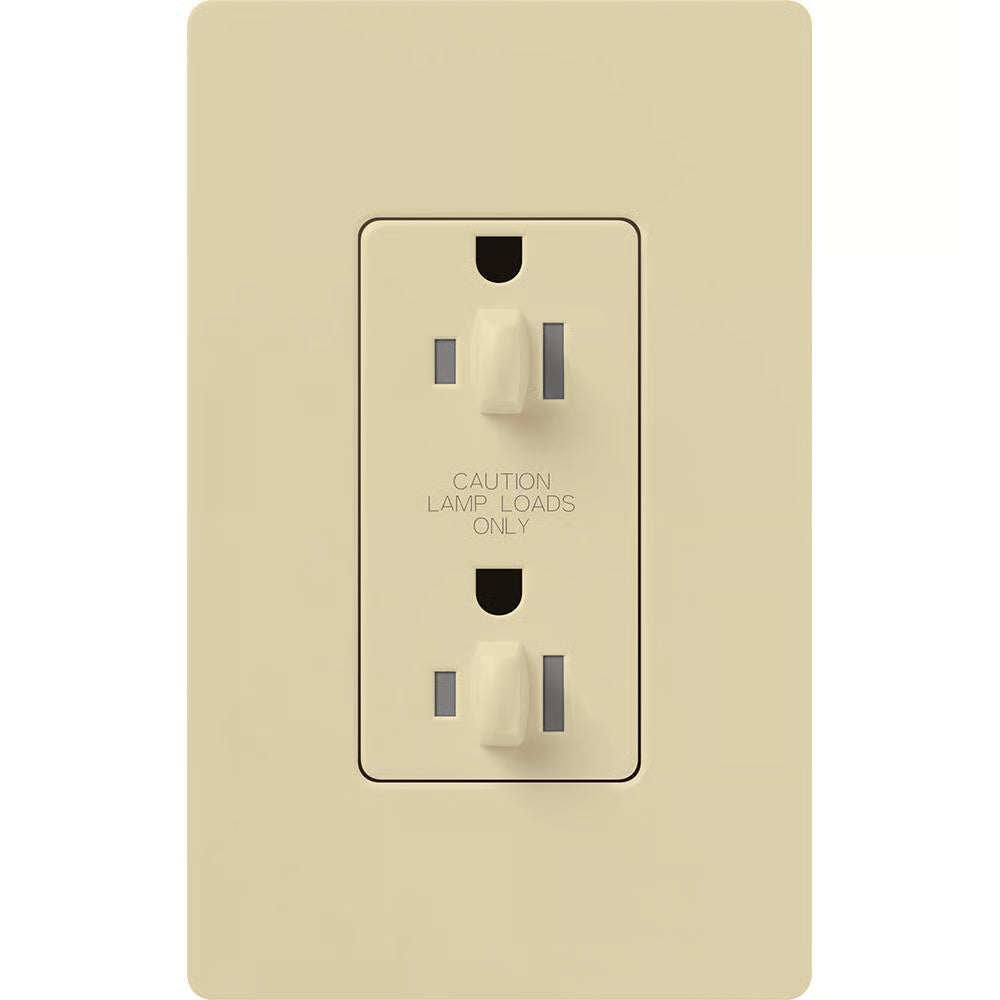 Lutron NTR-20-DDTR-IV Architectural 20A Dual Dimming - Tamper Resistant - Duplex Receptacle - 125V - Finish: Matte Ivory