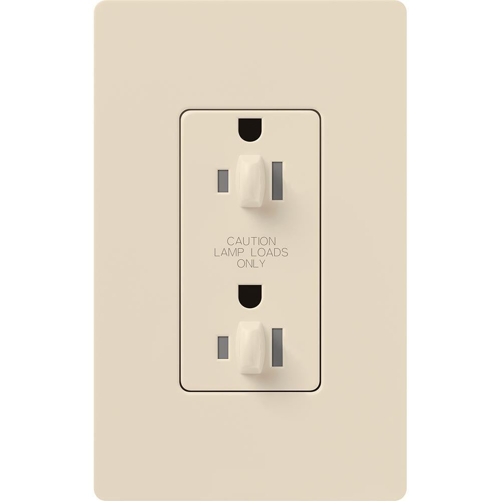 Lutron NTR-20-DDTR-LA Architectural 20A Dual Dimming - Tamper Resistant - Duplex Receptacle - 125V - Finish: Matte Light Almond