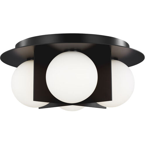 Visual Comfort Modern Collection 700FMOBLB Sean Lavin Orbel LED 15 inch Flush Mount Ceiling Light, Incandescent - Matte Black