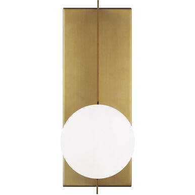 Visual Comfort Modern Collection 700WSOBLNB-LED930 Sean Lavin Orbel 6.7" 5W LED Wall Light, 3000K - Natural Brass Glass