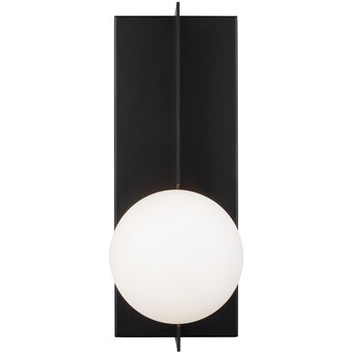 Visual Comfort Modern Collection 700WSOBLB Sean Lavin Orbel 6.7" 5W LED Wall Light Incandescent Matte Black Glass