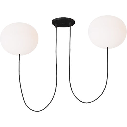 Visual Comfort Architectural PBCH36227OPB Peter Bristol Helium 27.9" 2-Light LED Chandelier Matte Black 2700K