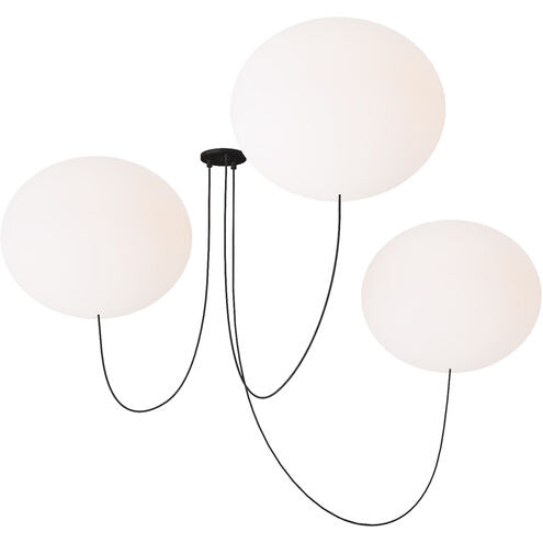 Visual Comfort Architectural PBCH37127OPB Peter Bristol Helium 53.1" 3-Light LED Chandelier Matte Black 2700K