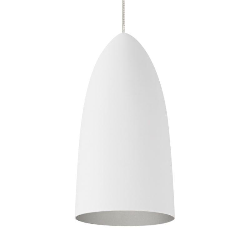 Visual Comfort Architectural 700MPSIGMWLS-LED930 Mini Signal 4" Monopoint LED Pendant light - CCT 3000K - 12V - Finish: Satin Nickel - Rubberized White/Platinum