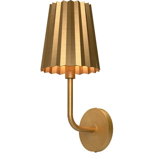 Alora Mood WV528007AG Plisse 1 Light 7 inch Aged Gold Bath Vanity Light Wall Light