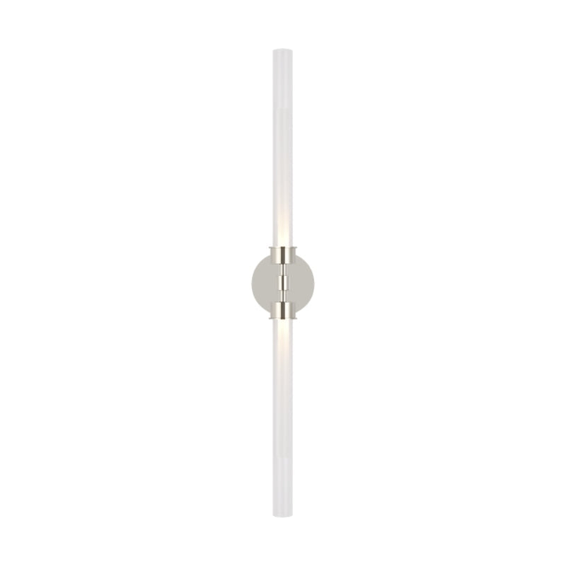 Visual Comfort Architectural 700BCLNG2N-LED930-277 Modern Sean Lavin Linger 2-lt 32" Tall LED Wall/Bath Light CCT 3000K - Voltage 277V - Finish Polished Nickel
