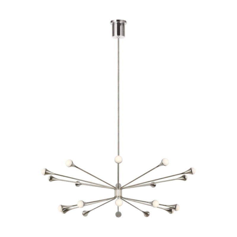Visual Comfort Architectural 700LDY20N-LED930 Modern Sean Lavin Lody 20-lt 48" LED Chandelier Ceiling Light - CCT 3000K - Finish: Polished Nickel