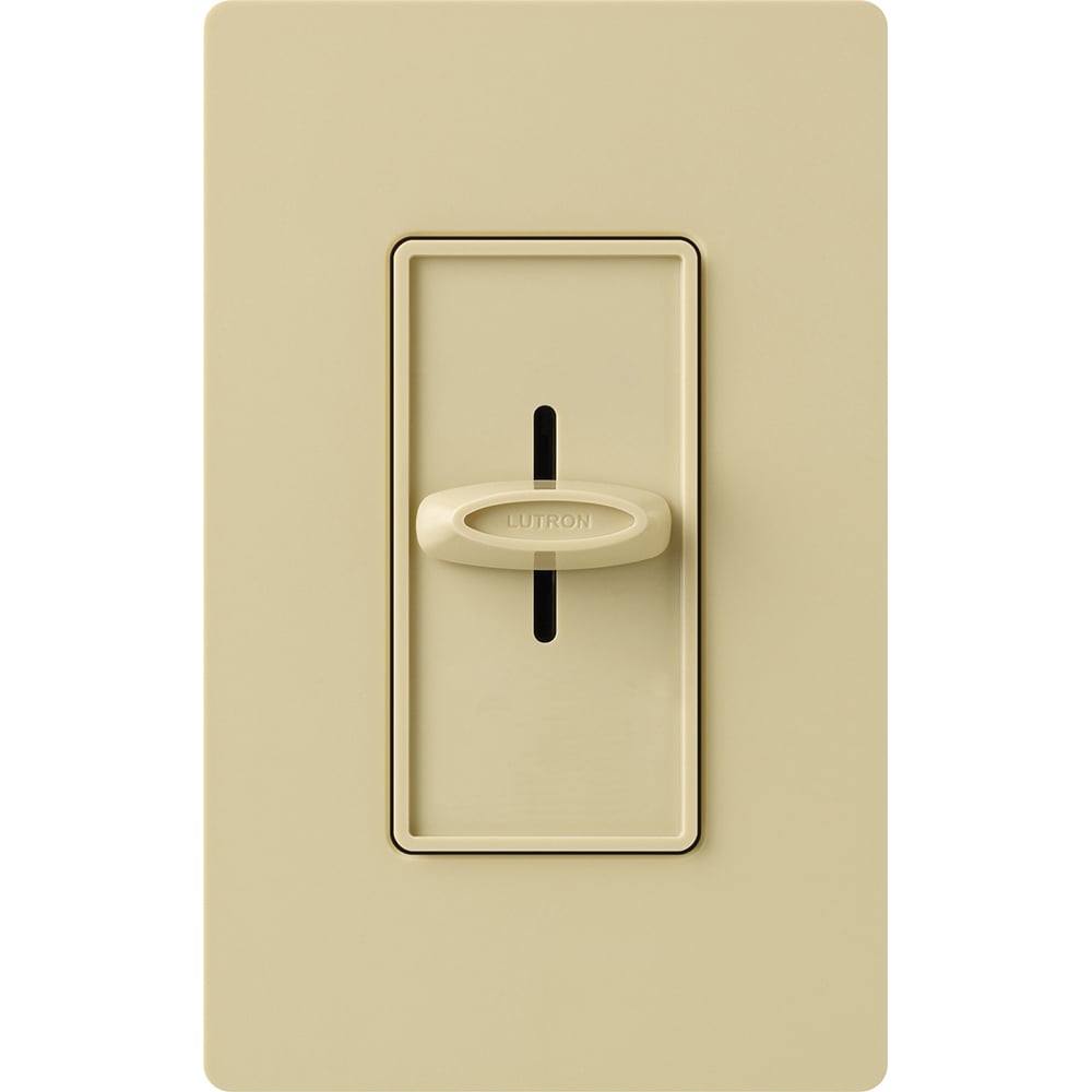 Lutron S-1000H-IV Skylark Slide-To-Off Dimmer - 1000W - Incandescent/Halogen Only - Single Pole - Finish: Matte Ivory