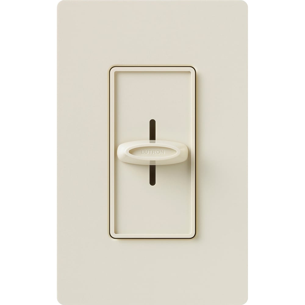 Lutron S-1000H-LA Skylark Slide-To-Off Dimmer - 1000W - Incandescent/Halogen Only - Single Pole - Finish: Matte Light Almond