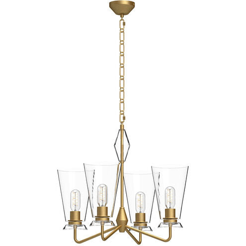 Alora Mood CH570423BGCL Salem 4 Light 22.5 inch Brushed Gold Chandelier Ceiling Light