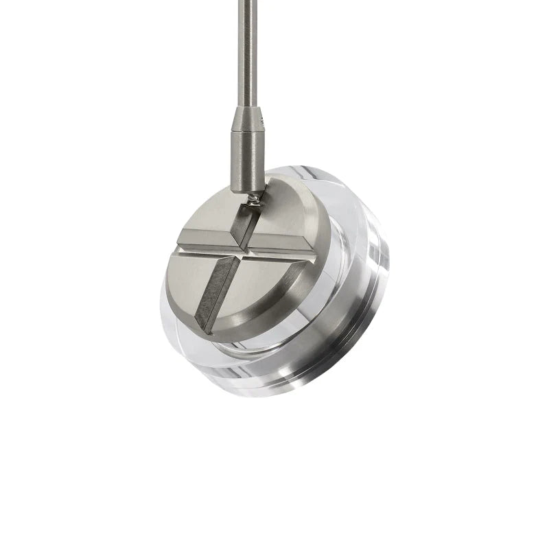 Visual Comfort Architectural 700MOBRM9302014CS Brim 9.2W 3000K LED Head Monorail Satin Nickel/Clear, 14" Length 20° Beam