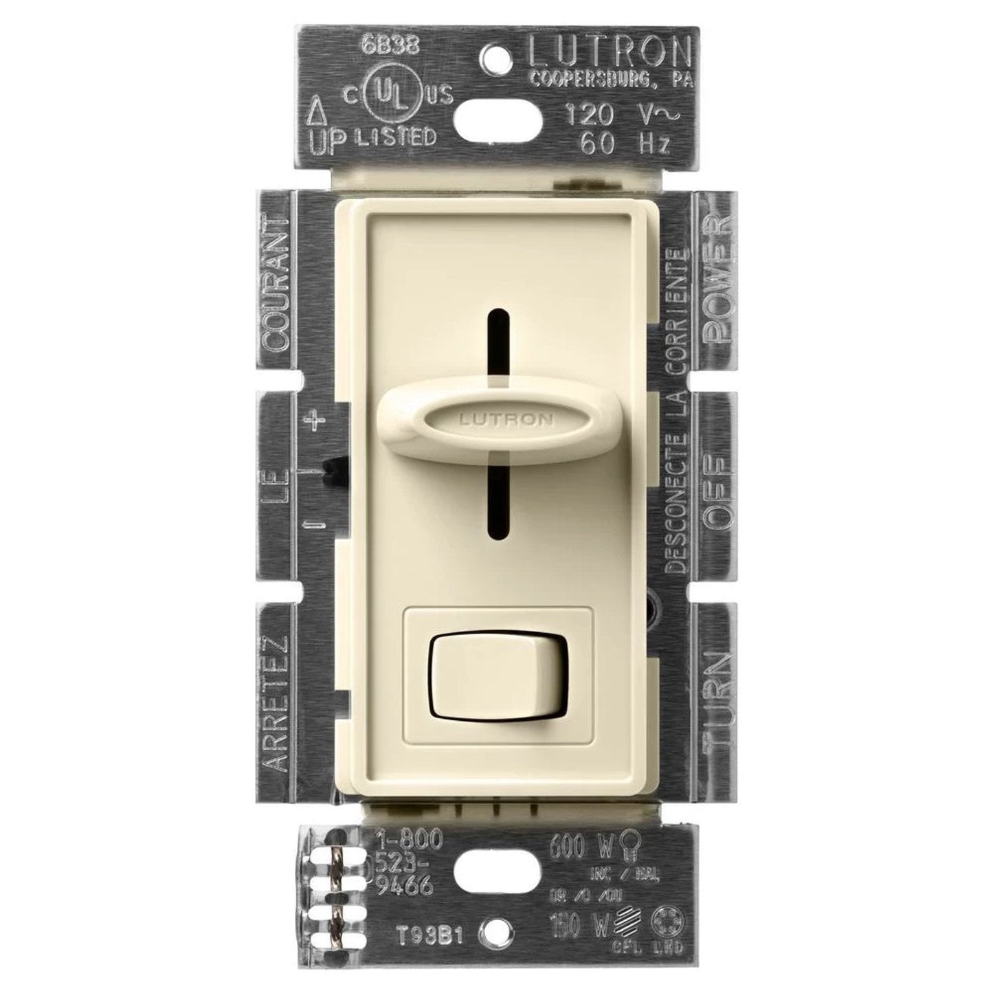 Lutron SCL-153PH-AL Skylark LED Dimmer Switch - 150W LED or 600W Inc/Hal - 120V - Single Pole/3 Way - Finish: Matte Almond
