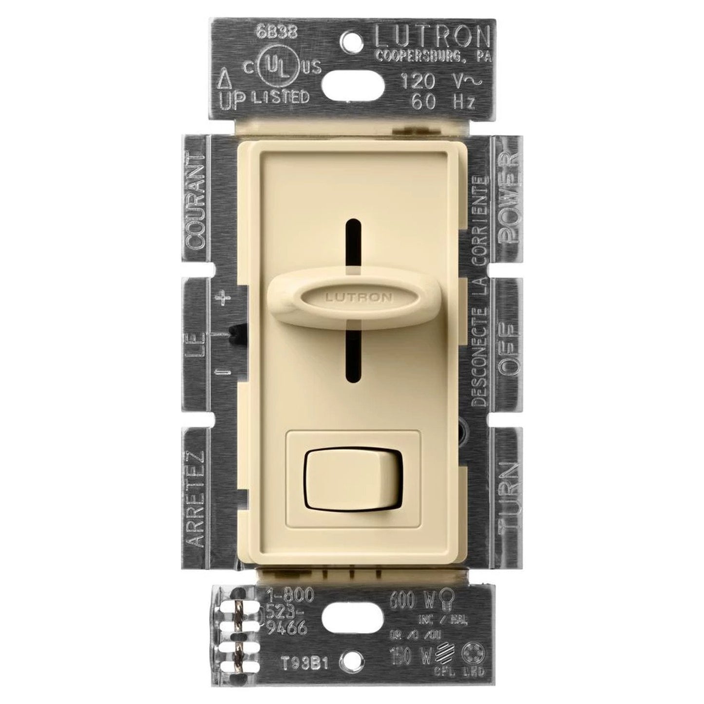 Lutron SCL-153PH-IV Skylark LED Dimmer Switch - 150W LED or 600W Inc/Hal - 120V - Single Pole/3 Way - Finish: Matte Ivory