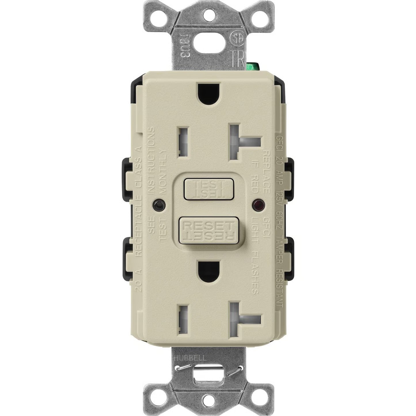 Lutron SCR-20-GFST-CY Claro 20A Tamper Resistant GFCI Duplex Receptacle - Color: Clay