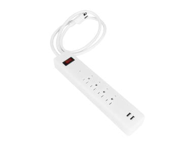 MaxLite APS-6/USB/SMTR-G2 Power Strip Smart - 4 Outlets (1875w Max, 15a Max) And 2 Usb Ports (2.4a Max) 125v With 4ft Cord And 5-15p Plug