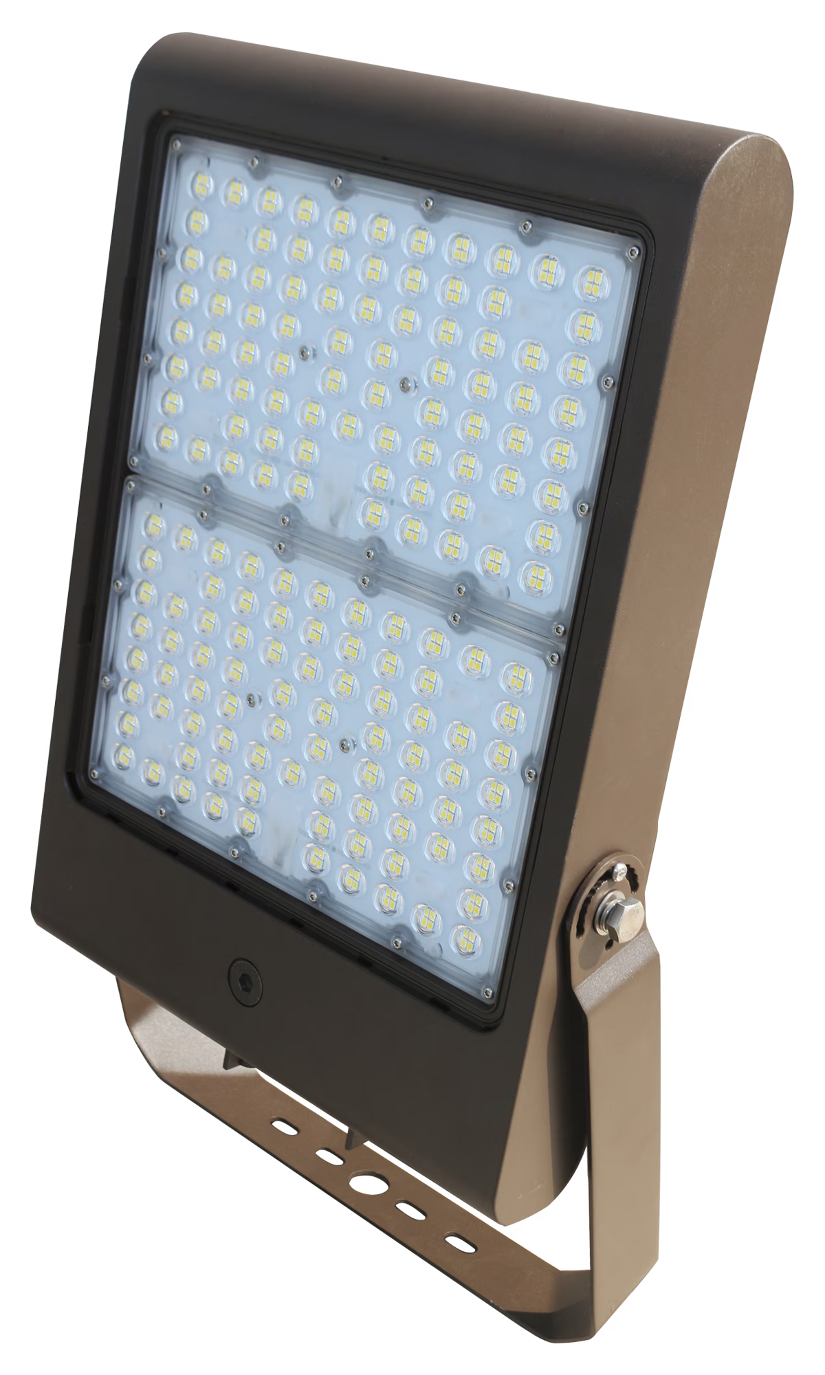 Eiko BOX2/PS300/750/UD/BZ Flood Light 300/240/200/150W 70CRI 5000K 120-277V 0-10V DIM Yoke 7-Pin NEMA Short Cap Bronze