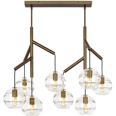 Visual Comfort Modern Collection 700SDNMPL2CR Sean Lavin Sedona 8 Light 24.5" Clear Glass Chandelier Aged Brass