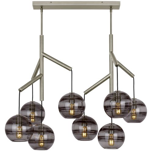 Visual Comfort Modern Collection 700SDNMPL2KS-LED927 Sean Lavin Sedona 8 Light 24.5" Transparent Smoke Glass Chandelier 2700K Satin Nickel