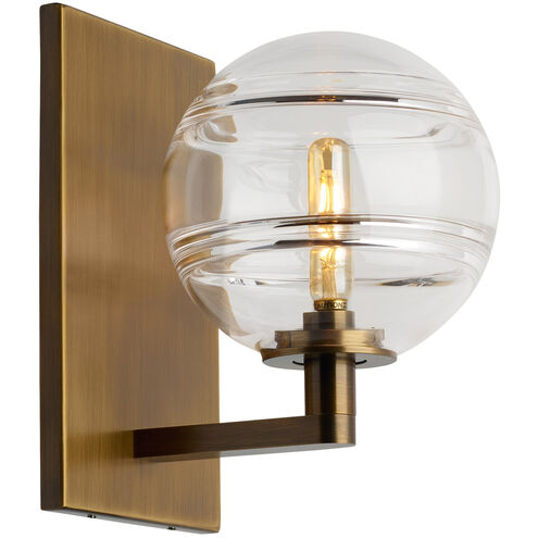 Visual Comfort Architectural 700WSSDNCR Modern Sean Lavin Sedona 1 Light 7.2 inch Wall Sconce Wall Light in Clear Glass - No Lamp Included - Finish Aged Brass