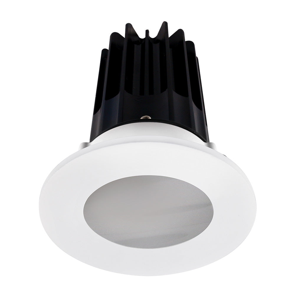 Lotus LED Lights LED-2-S15W-40K-2RRBK-2RST 2" High Output Round Recessed LED Designer Series Downlight – 15W – 4000K – 1020 lm – 38° Beam Angle – 90+ CRI – Black Reflector – Black Shower Trim