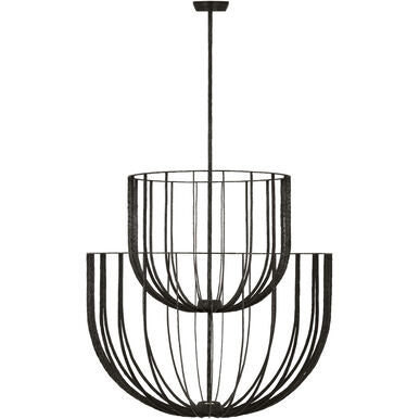 Visual Comfort Modern Collection SLCH33027AI Sean Lavin Sanchi 3 Light 36" LED Chandelier 2700K Aged Iron