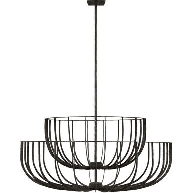 Visual Comfort Modern Collection SLCH33127AI Sean Lavin Sanchi 3 Light 42" LED Chandelier 2700K Aged Iron