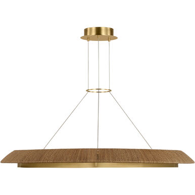 Visual Comfort Modern Collection SLCH55727NTHAB Sean Lavin Noa 1 Light 50.5 inch LED Ring Chandelier Hand Rubbed Antique Brass with Natural Sea Grass shade