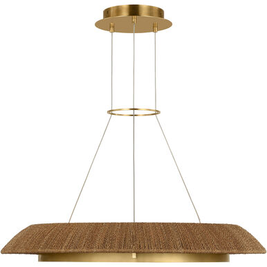 Visual Comfort Architectural SLCH55927WBKHAB 38.6” Noa Chandelier, Wattage: 55W, Lumens: 1745 lm, Color Temperature 2700K, Washed Black/Hand Rubbed Antique Brass