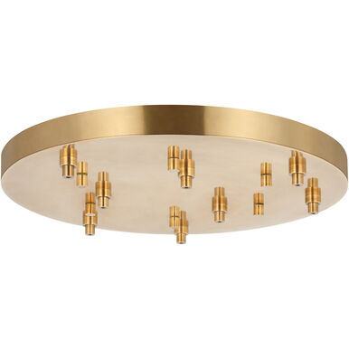 Visual Comfort Architectural SLCH578HAB Round Multiport Canopy, 08-Lights, Hand Rubbed Antique Brass Finish