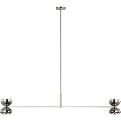 Visual Comfort Modern Collection SLLS31927N Sean Lavin Shanti 60" Linear LED Chandelier Polished Nickel 2700K