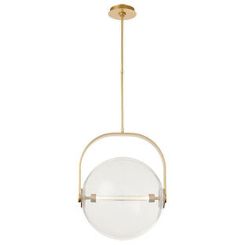 Visual Comfort Modern Collection SLPD10327CNB Sean Lavin Fues 17.7 Inch Natural Brass LED Pendant Clear Glass 14.4W 2700K