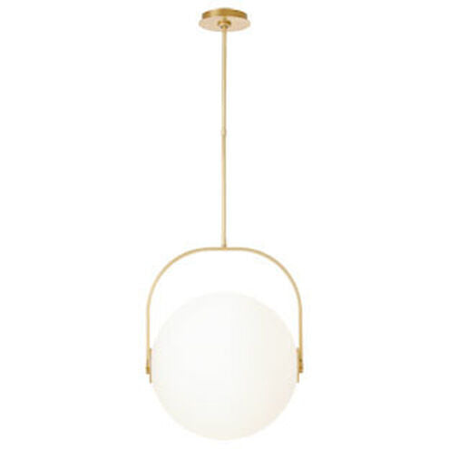 Visual Comfort Modern Collection SLPD10327OPNB Sean Lavin Fues 17.7 Inch Natural Brass LED Pendant Opal Glass 14.4W 2700K