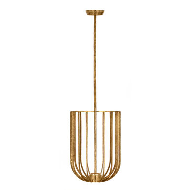 Visual Comfort Modern Collection SLPD33227PAB Sean Lavin 2 Light Sanchi 14" LED Pendant 2700K Aged Iron