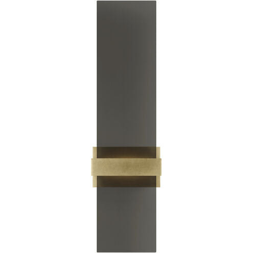 Visual Comfort Modern Collection SLWS10627TSMNB Sean Lavin Flyta 18 Inch Natural Brass LED Wall Sconce Transparent Smoke Glass 8W 2700K