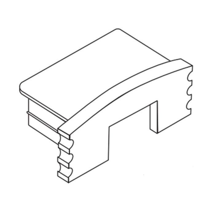 Alloy LED AL-50-03-9951-SL Surfa 1 - Silver Plastic End Caps 2 Pair Pack: 2 Open - 2 Closed