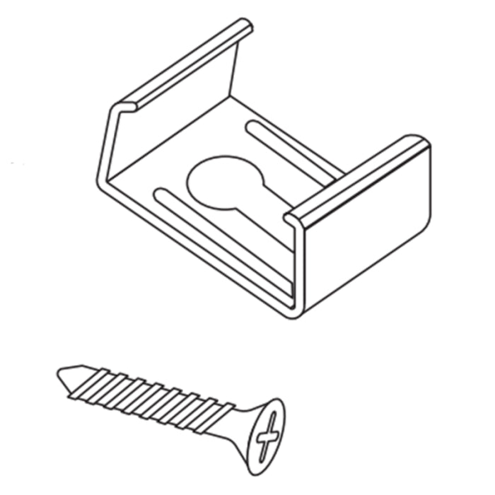 Alloy LED AL-50-03-9986-WH Surfa 1 - Metal Mounting Clips and Screws - 5 Pack- White