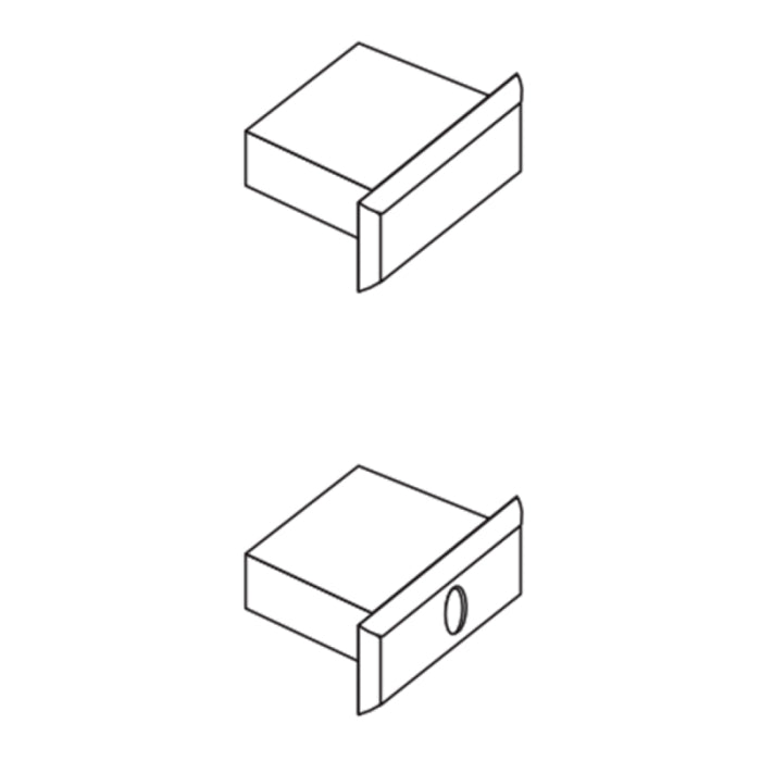 Alloy LED AL-50-05-9951-SL Surfa 3 - Plastic End Caps 2 Pair Pack: 2 Open - 2 Closed