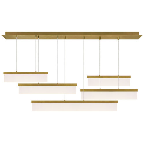 Visual Comfort Architectural 700LSSWPR-LED930 Modern Sean Lavin Sweep LED 58 inch Linear Suspension Ceiling Light - CCT: 3000K - Finish: Aged Brass