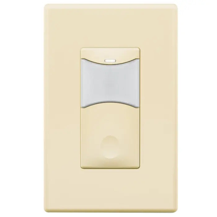 SensorWorx SWX-113-1-LA-HE Low Voltage Wall Switch Sensor With PIR & Daylight Detection - Humid Environment - Stand Alone - Manual On - 12-24V - Finish: Light Almond