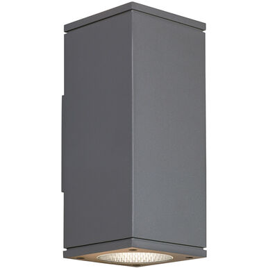 Visual Comfort Modern Collection 700OWTEG82712NNCHUDUNVSP Tegel 12" Outdoor Wall Light, Charcoal Uplight/Downlight, 80 CRI 2700K, 10° Surge Protection