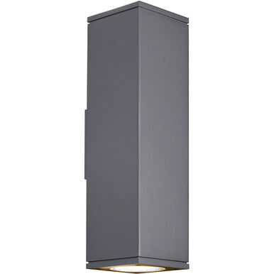 Visual Comfort Modern Collection 700OWTEG83018NCHDOUNVSP Tegel LED 18" Outdoor Wall Light, Downlight Only, Charcoal 80 CRI 3000K 10° Surge Protection