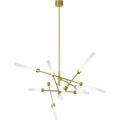 Visual Comfort Modern Collection 700LNG12ANB-LED930 Linger 52.3" 53.6W 3000K LED 12-Light Chandelier Natural Brass