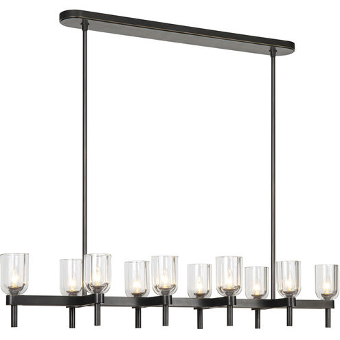 Alora Lighting LP338052UBCC Lucian 10 Light 51.5 inch Urban Bronze and Crystal Clear Linear Pendant Ceiling Light