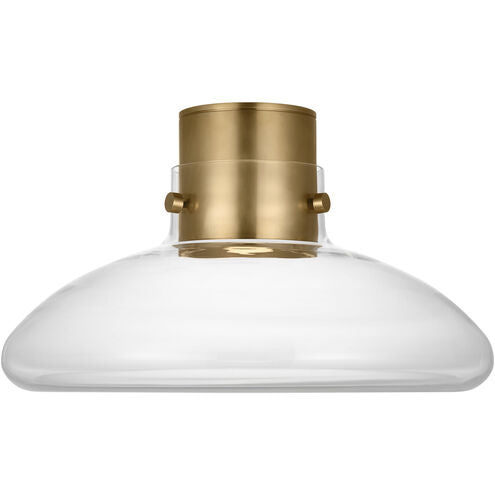 Visual Comfort Architectural AKFM592WDHABCE AvroKO Morgan LED Flush Mount Light Hand-Rubbed Antique Brass with Clear Glass 3000K–1800K