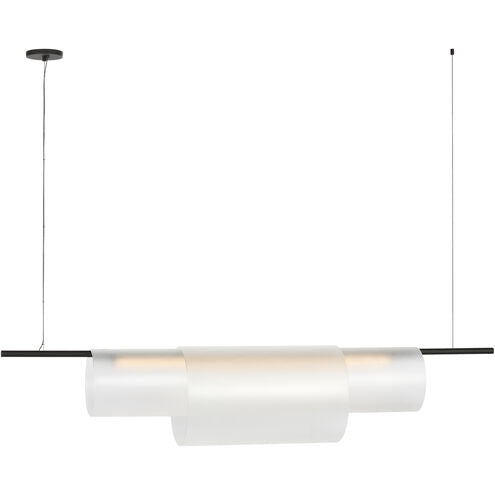 Visual Comfort Modern Collection PBLS80627BEG Peter Bristol Trace 60" 13.2W Nightshade Black Double Linear Chandelier Ceiling Light 2700K