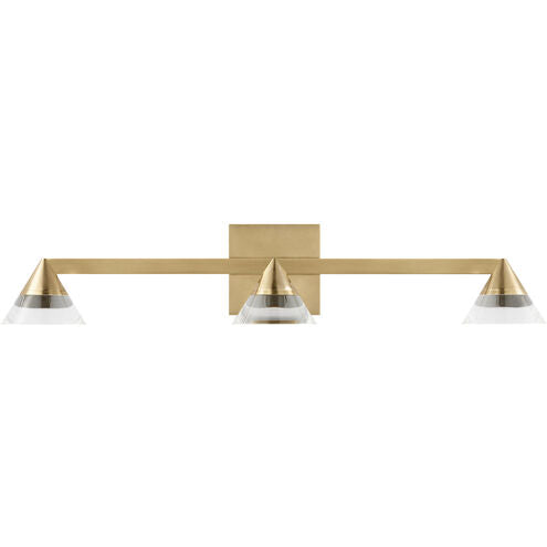Visual Comfort Modern Collection SLBA75827HABCG Midrand 25.5" 25.5W 2700K LED Bath Vanity Light Hand-Rubbed Antique Brass Crystal