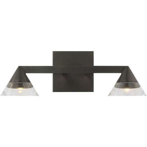 Visual Comfort Modern Collection SLBA75927BZCG Midrand 14.7" 18.7W 2700K LED Bath Vanity Light Bronze Crystal